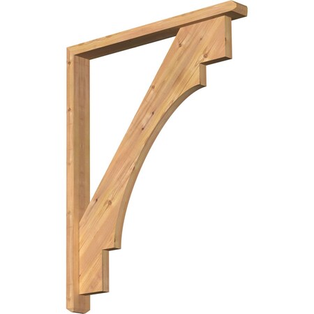 Ekena Millwork Merced Craftsman Smooth Bracket w/ Offset Brace, Western Red Cedar, 3 1/2"W x 32"D x 40"H BKT0402X32X40MRC04SWR